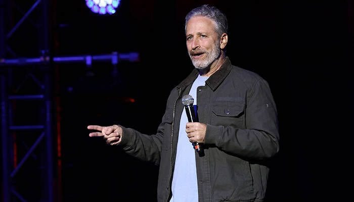 Jon Stewart performs at the 9th Annual Stand Up For Heroes event, presented by the New York Comedy Festival and The Bob Woodruff Foundation, at the Theater at Madison Square Garden on Tuesday, Nov. 10, 2015, in New York. (Photo by Greg Allen/Invision/AP)