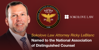 Sokolove Law Attorney Ricky LeBlanc Named to the National Association of Distinguished Counsel