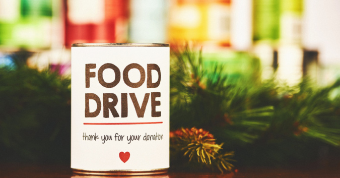 food drive can charity during holidays