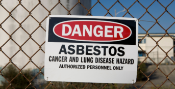 Danger: ASBESTOS Hazards sign