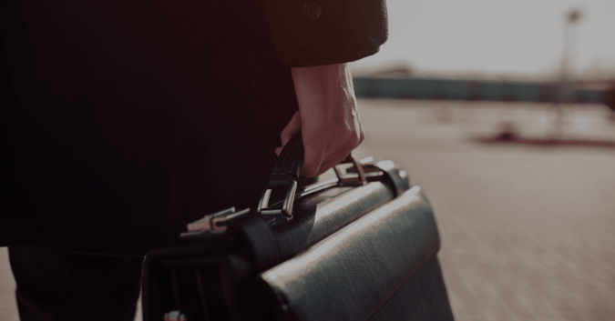 Businessman holding a briefcase