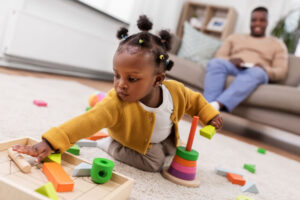 Child playing with toys