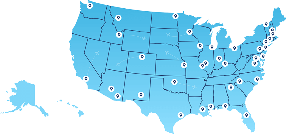 Map of nationwide locations