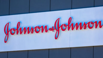 Johnson & Johnson sign with logo