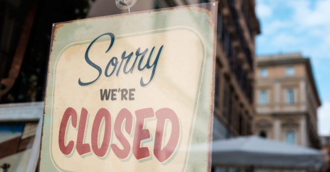 business closed sign