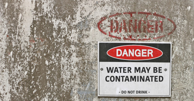 danger sign that indicates water may be contaminated
