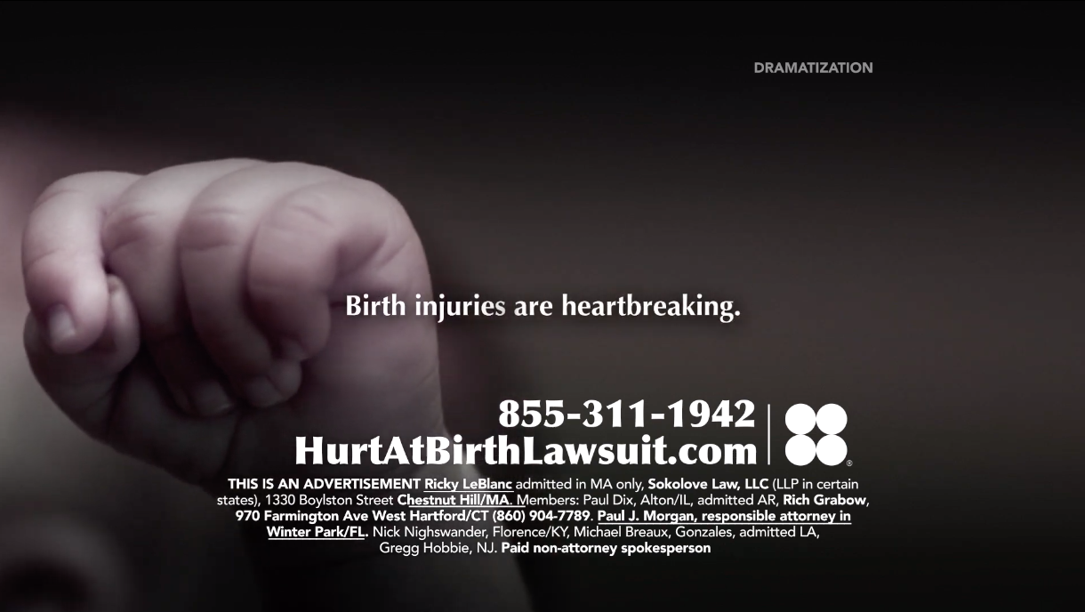 Sokolove Law – Hurt at Birth Commercial Video Thumbnail