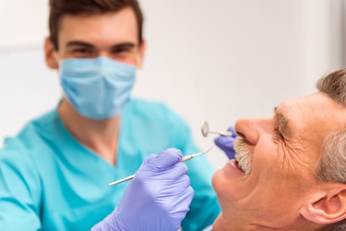 Veteran at his dental checkup.