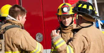 Volunteer firefighters in pfas gear